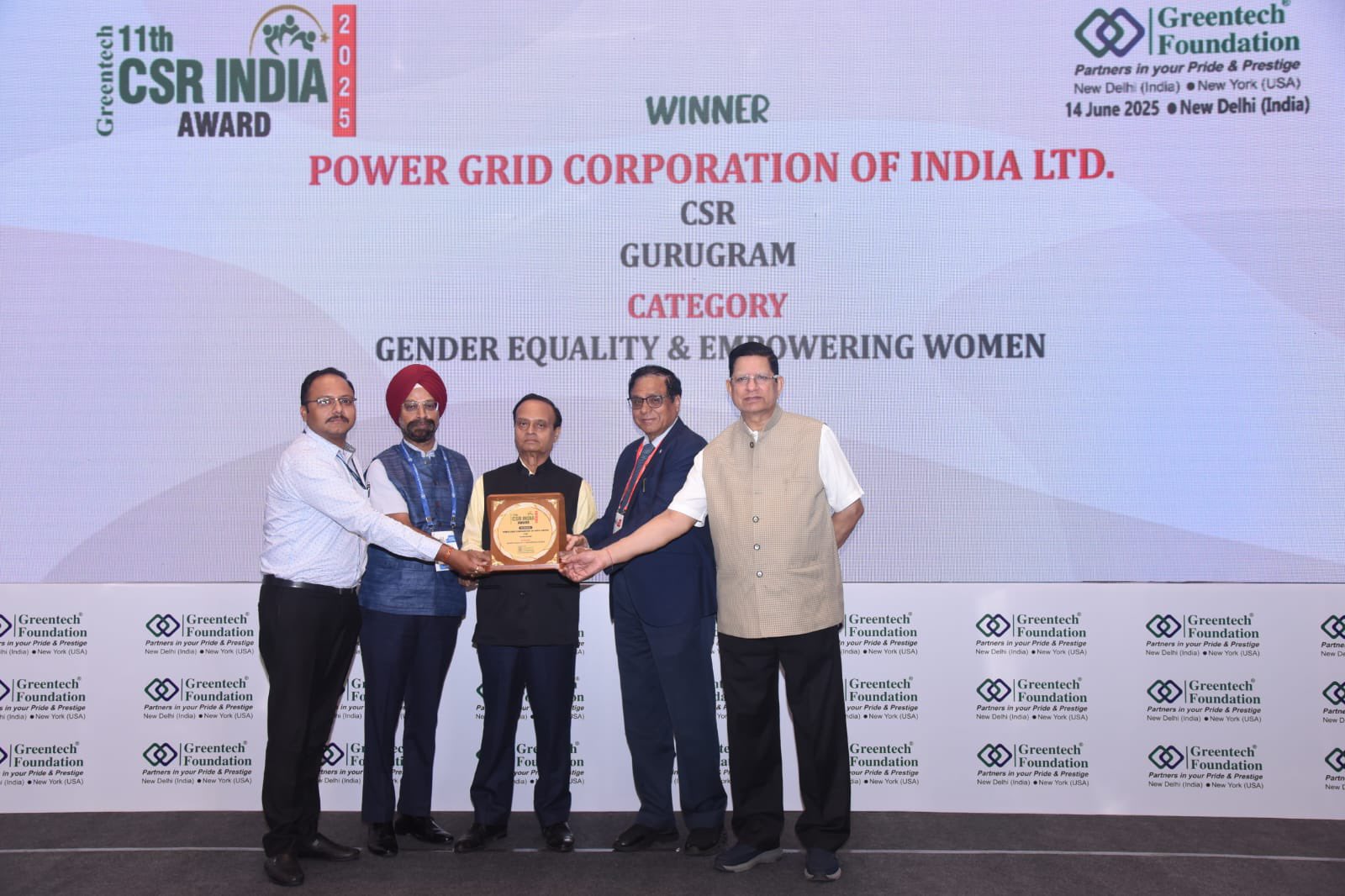 POWERGRID awarded with Greentech 11th CSR India Award 2025