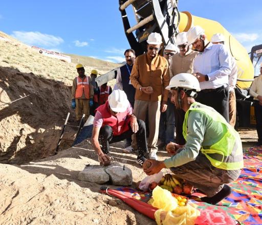 CMD kickstarts Tower foundation works of 66 kV D/C Kharu-Tangtse Transmission line